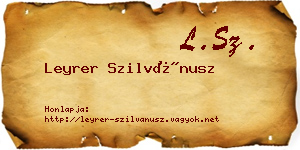 Leyrer Szilvánusz névjegykártya
